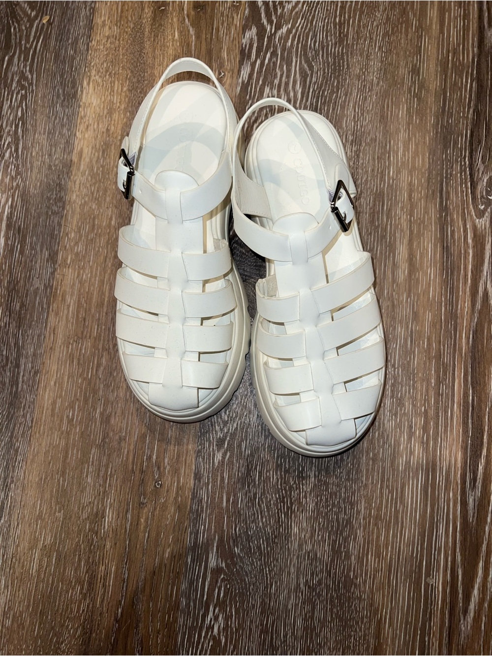 White Fisherman Platform Sandals